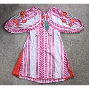 Farm Rio Jacquard Embroidered Maxi Dress Womens Medium NWT Pink Oversized Floral